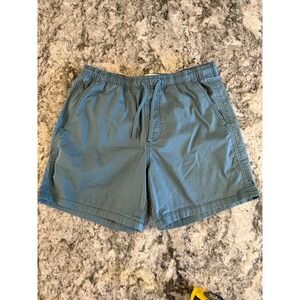 Hollister Mens Blue Teal Gray Elastic Waist Drawstring Casual Chino Shorts Large